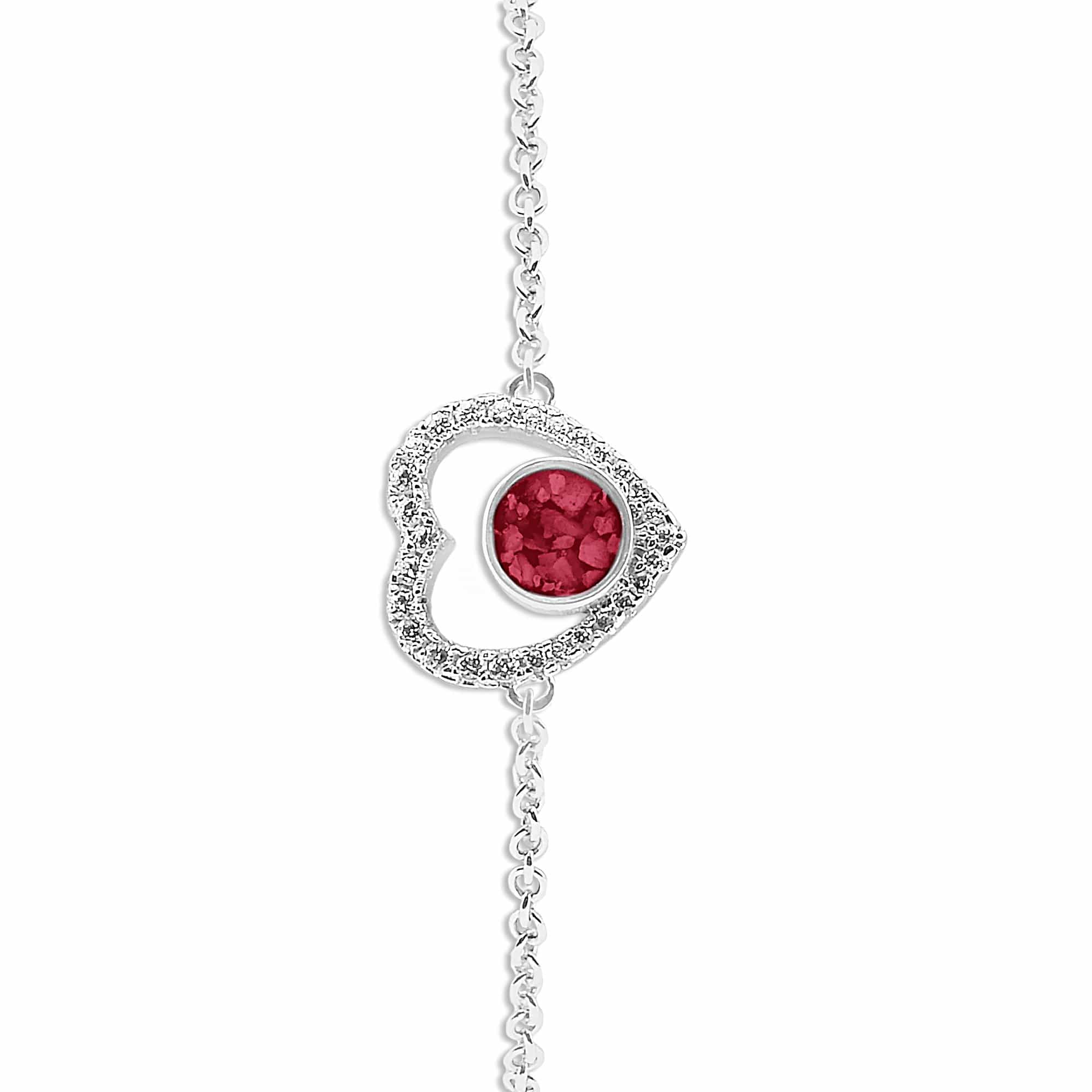 EverWith Ladies Forever Memorial Ashes Bracelet with Fine Crystals Red