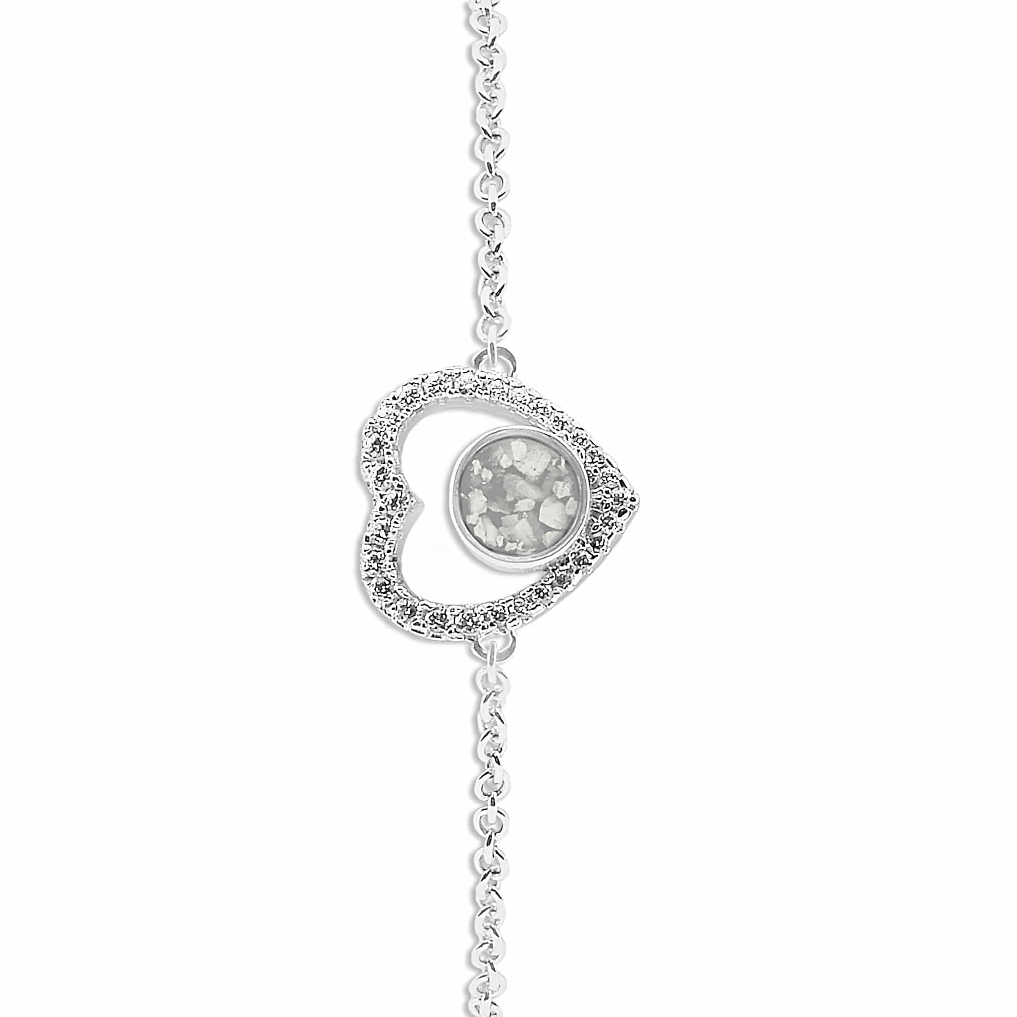 EverWith Ladies Forever Memorial Ashes Bracelet with Fine Crystals White