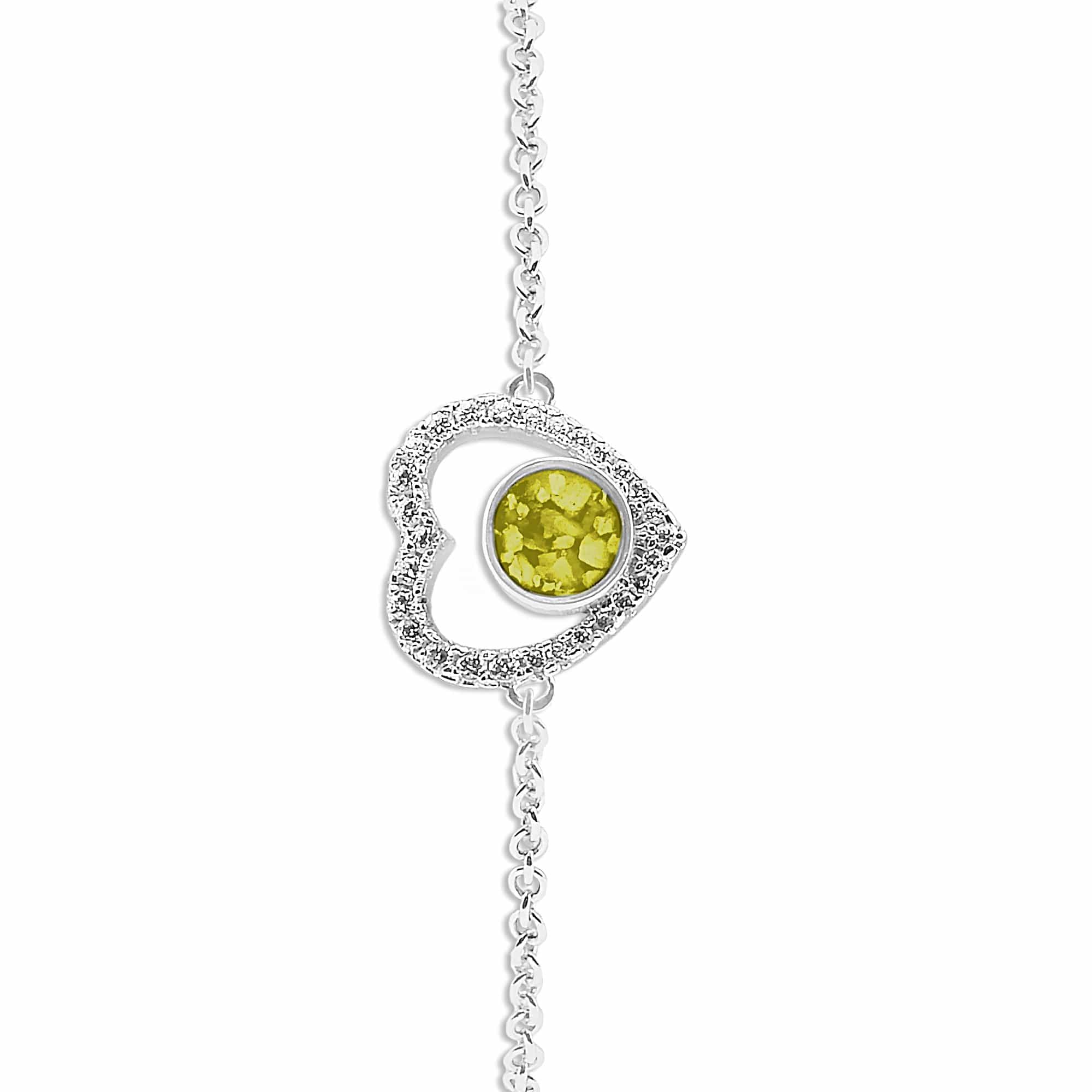 EverWith Ladies Forever Memorial Ashes Bracelet with Fine Crystals Yellow