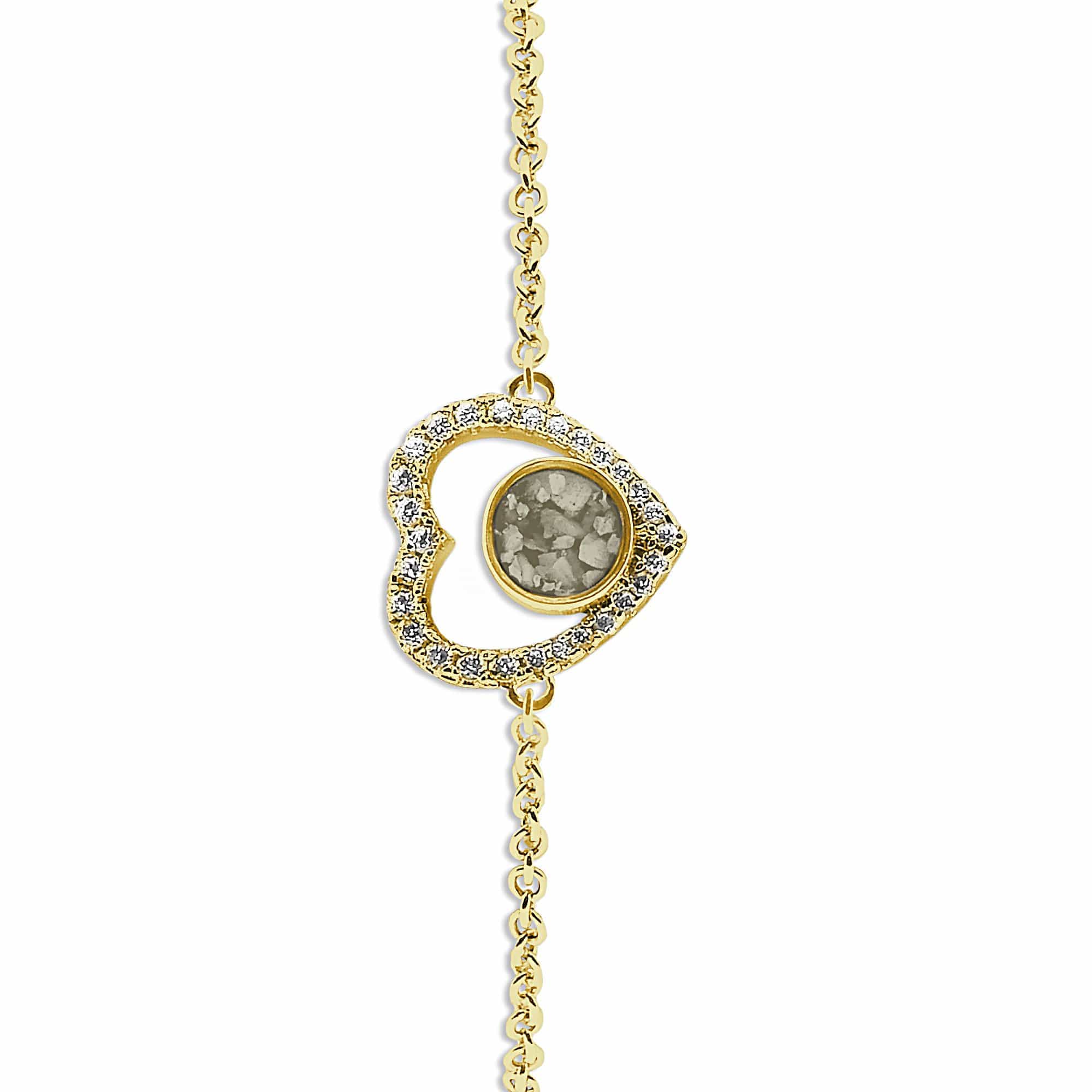 EverWith Ladies Forever Memorial Ashes Bracelet with Fine Crystals 9k Yellow Gold Transparent