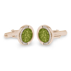EverWith Gents Fancy Round Memorial Ashes Cufflinks with Fine Crystals
