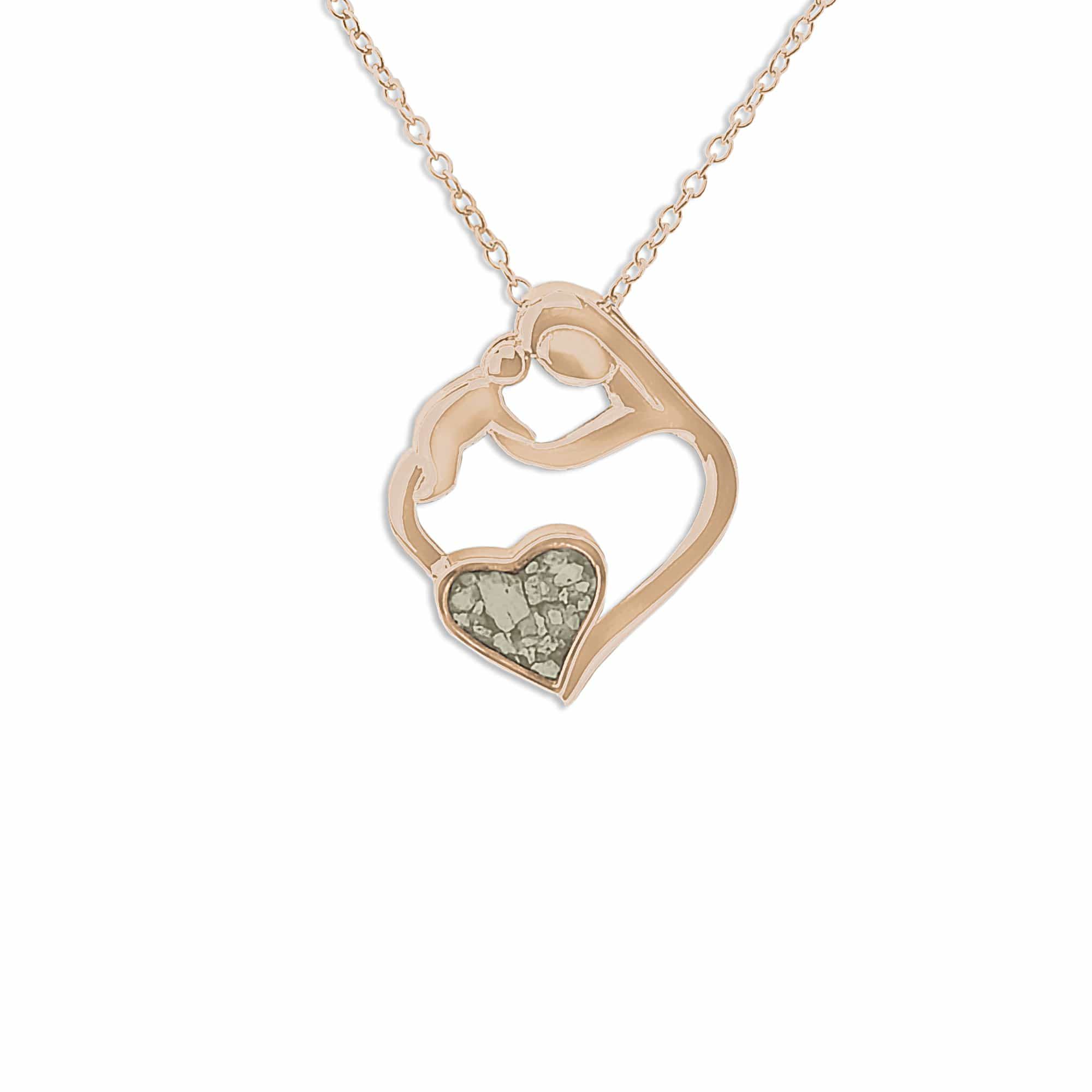 EverWith Ladies Mother and Child Memorial Ashes Pendant 9k Rose Gold Transparent