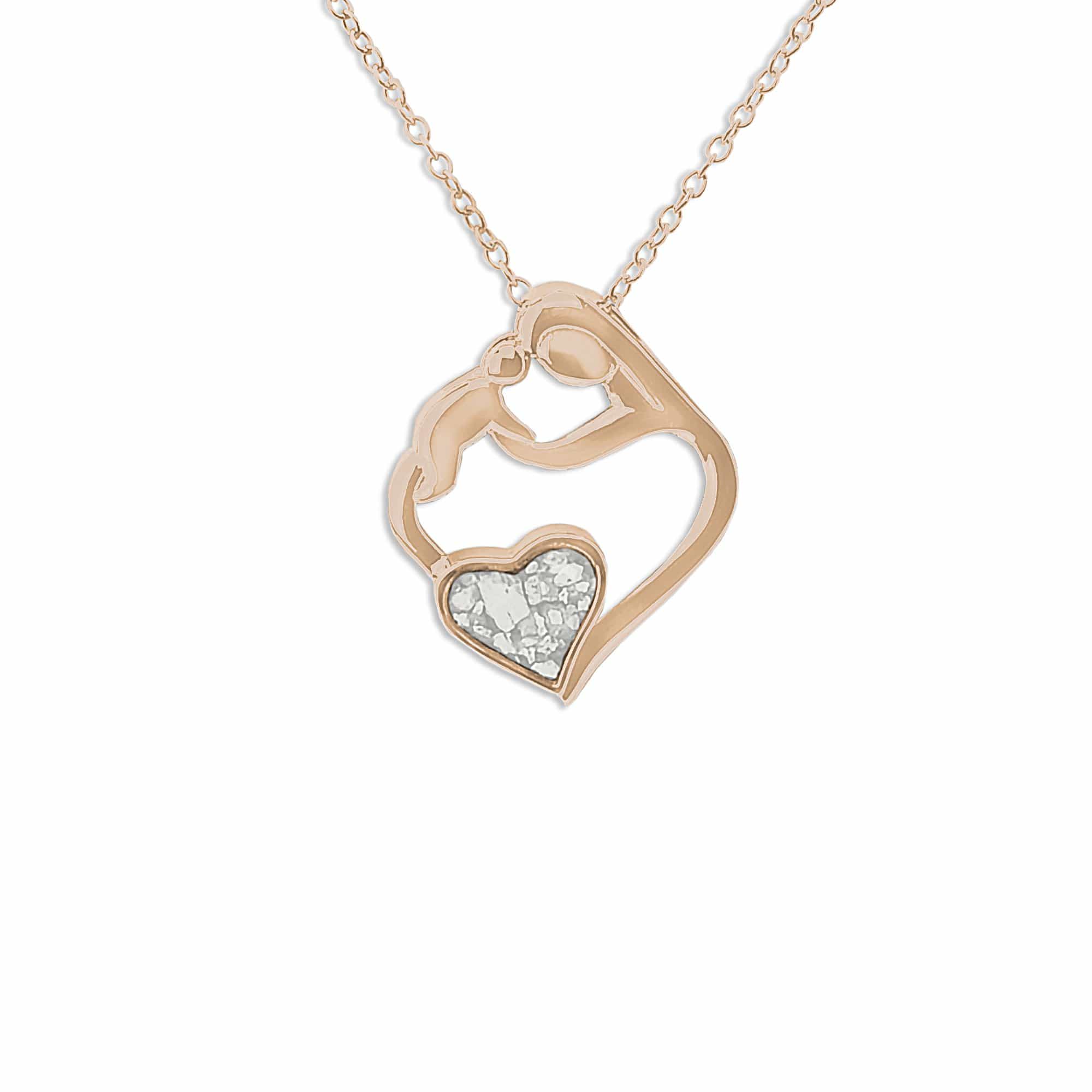 EverWith Ladies Mother and Child Memorial Ashes Pendant 9k Rose Gold White