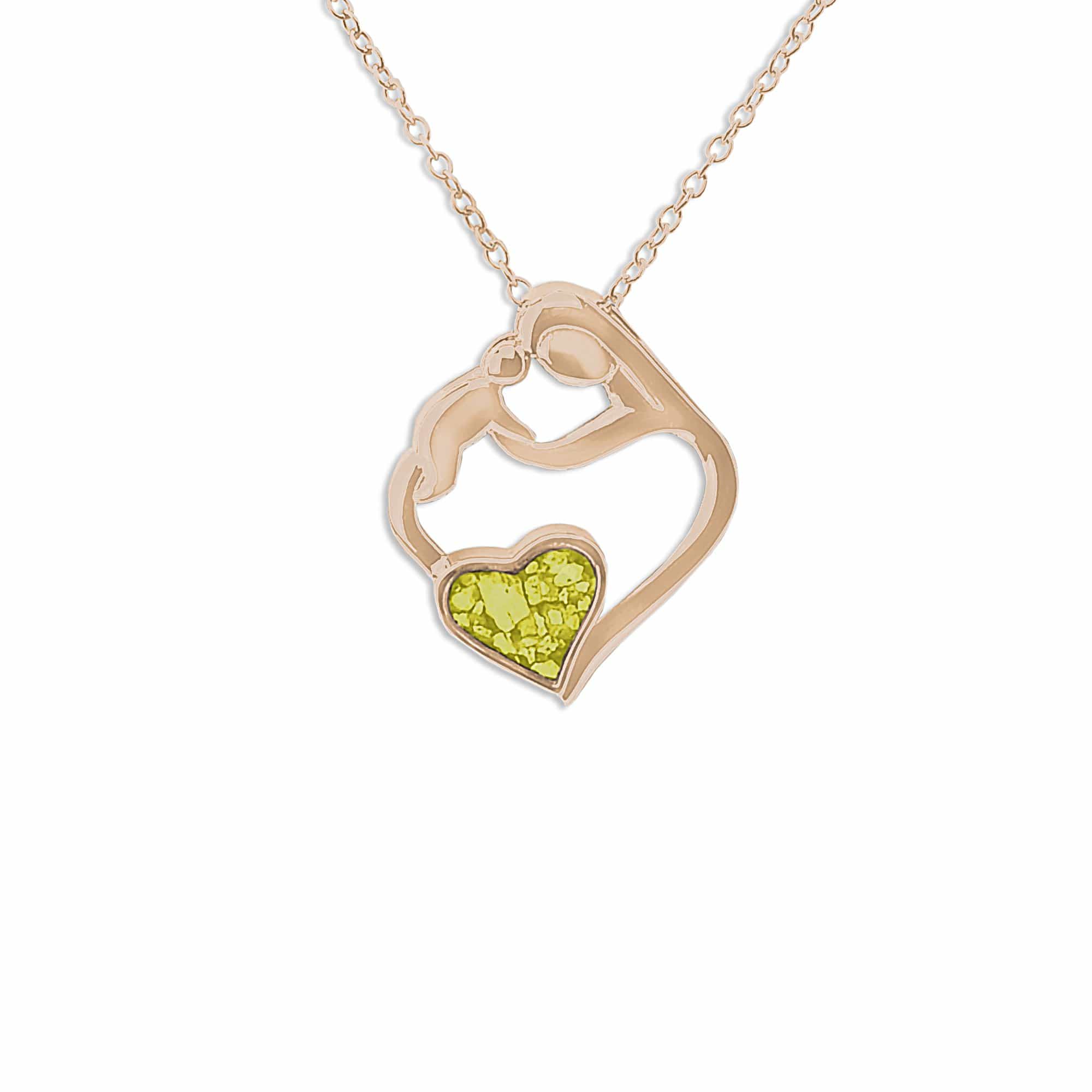 EverWith Ladies Mother and Child Memorial Ashes Pendant 9k Rose Gold Yellow