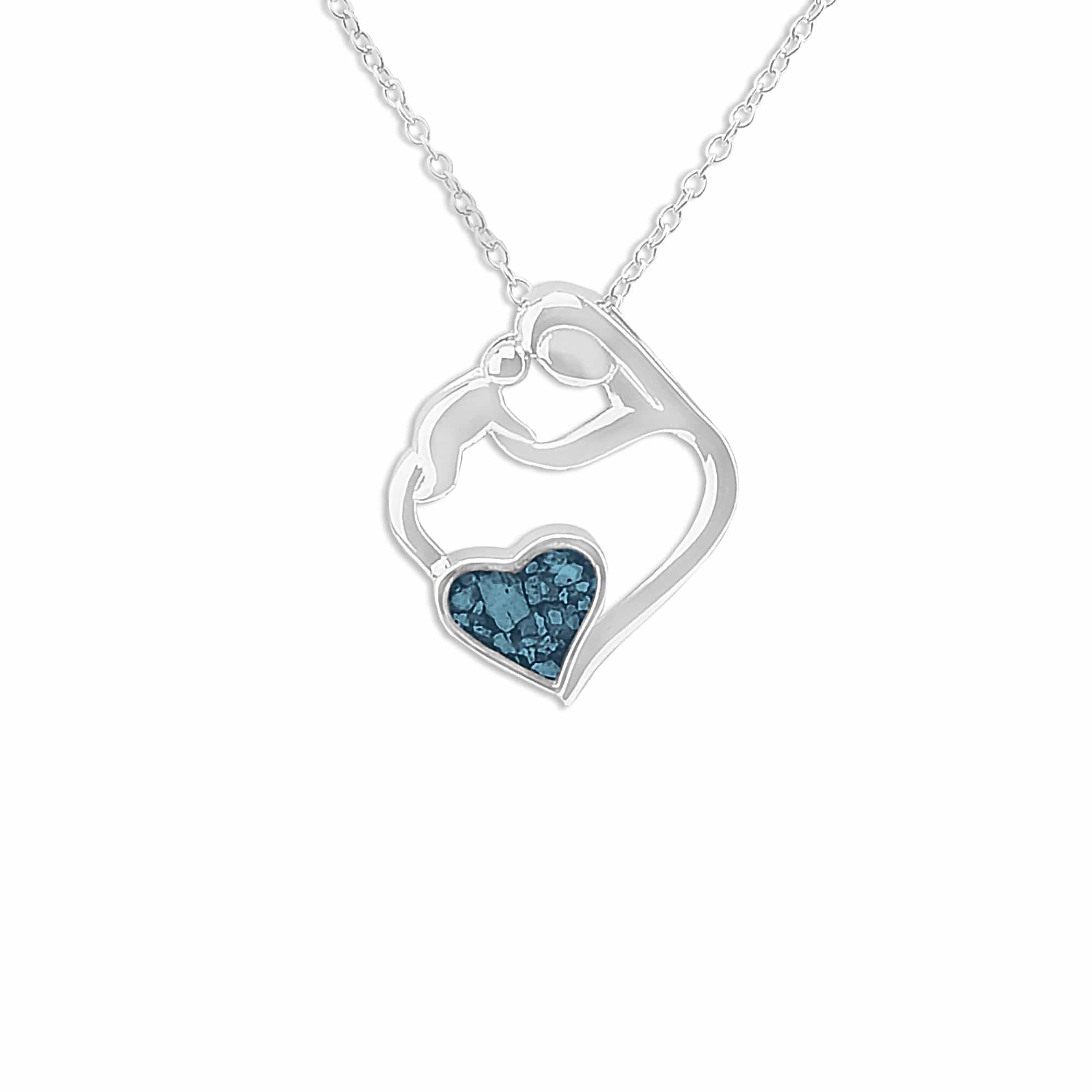 EverWith Ladies Mother and Child Memorial Ashes Pendant Blue