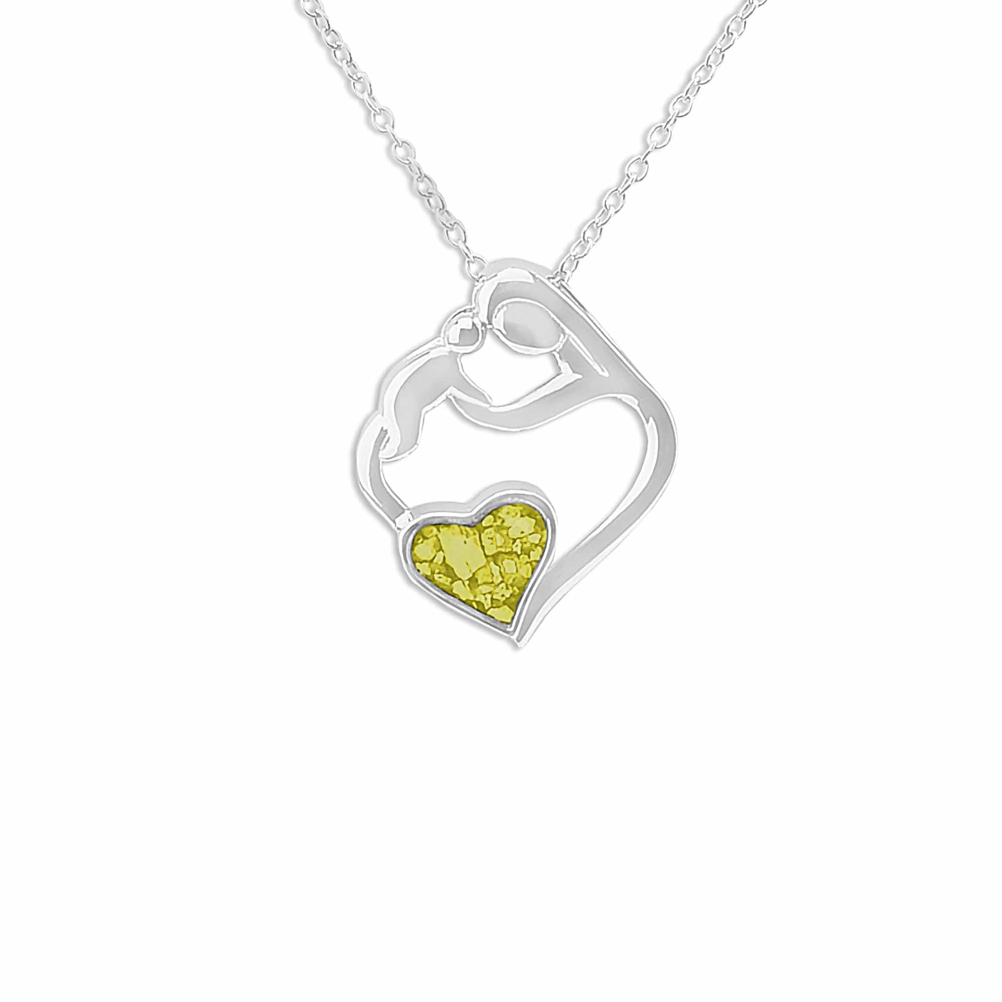 EverWith Ladies Mother and Child Memorial Ashes Pendant Yellow