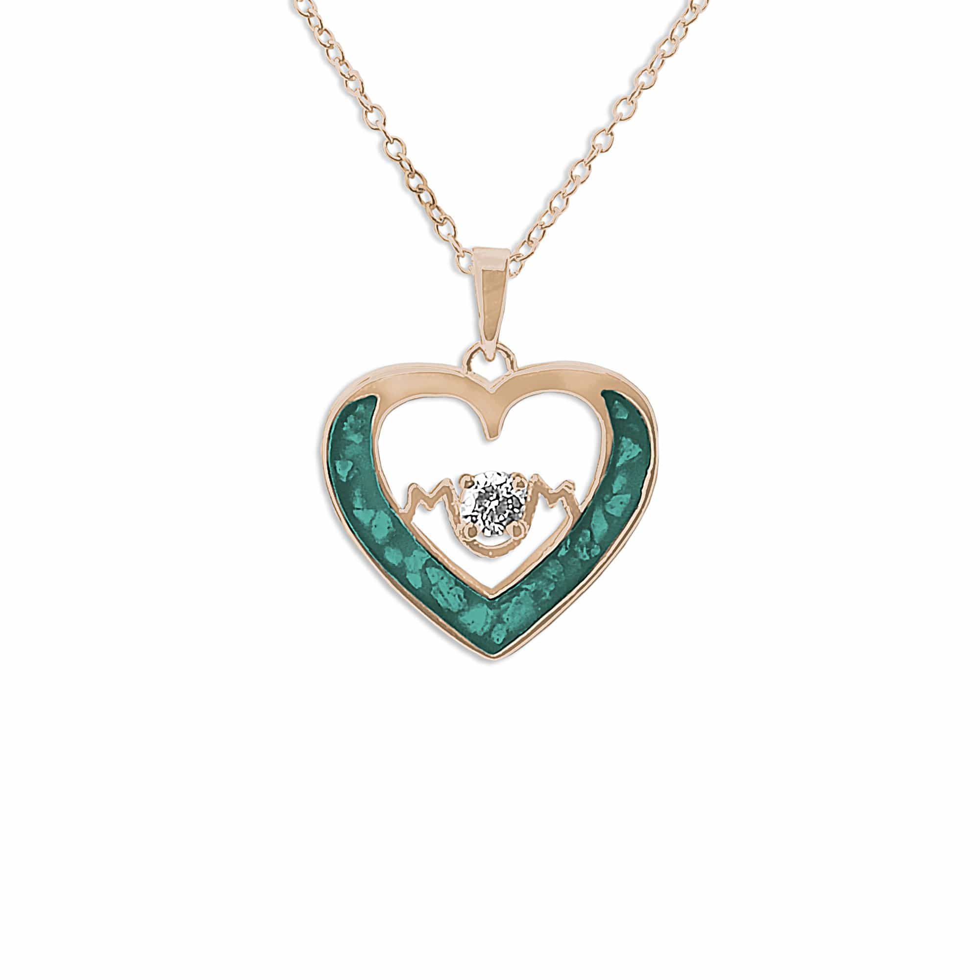 EverWith Ladies Mum Memorial Ashes Pendant with Fine Crystal 9k Rose Gold Aqua