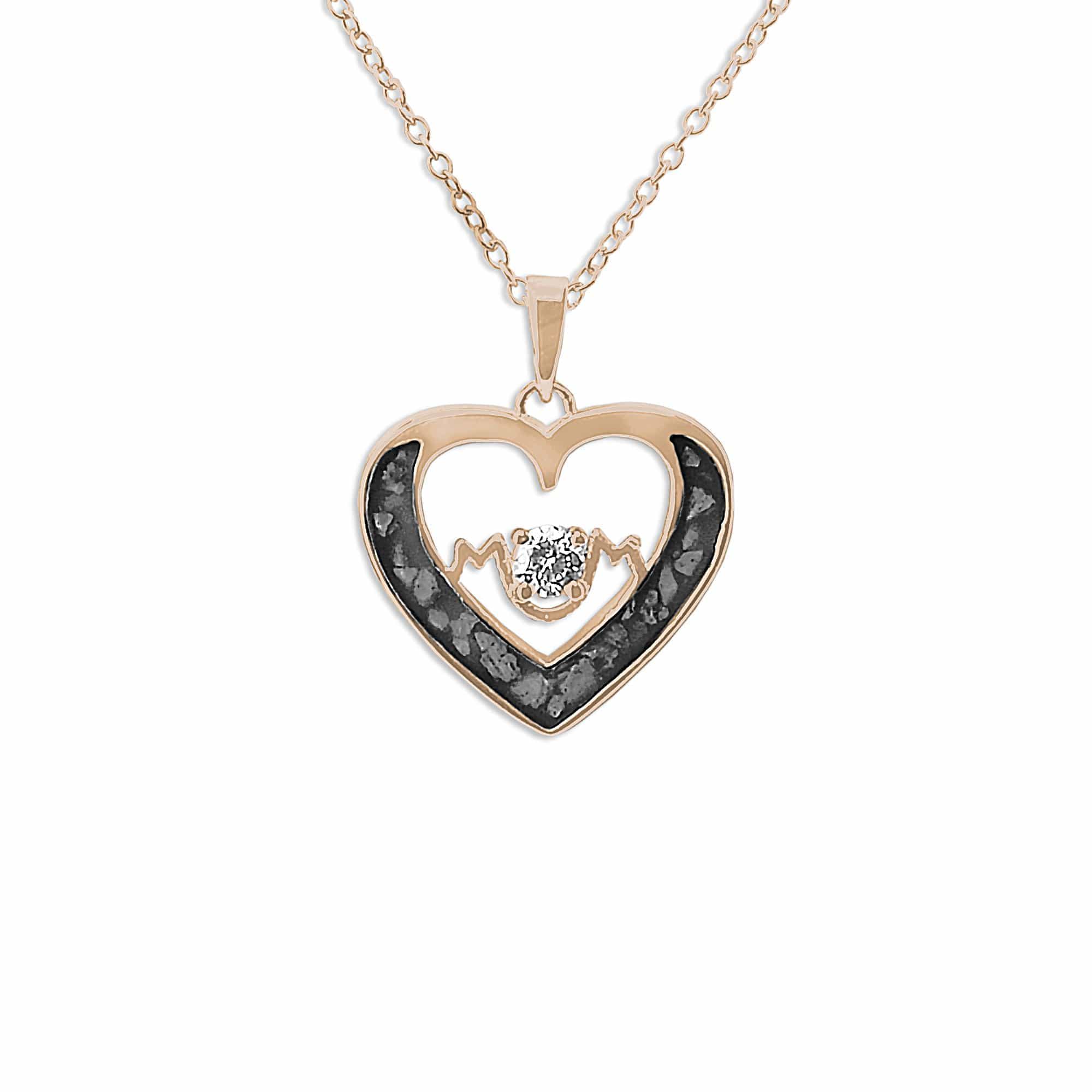 EverWith Ladies Mum Memorial Ashes Pendant with Fine Crystal 9k Rose Gold Black