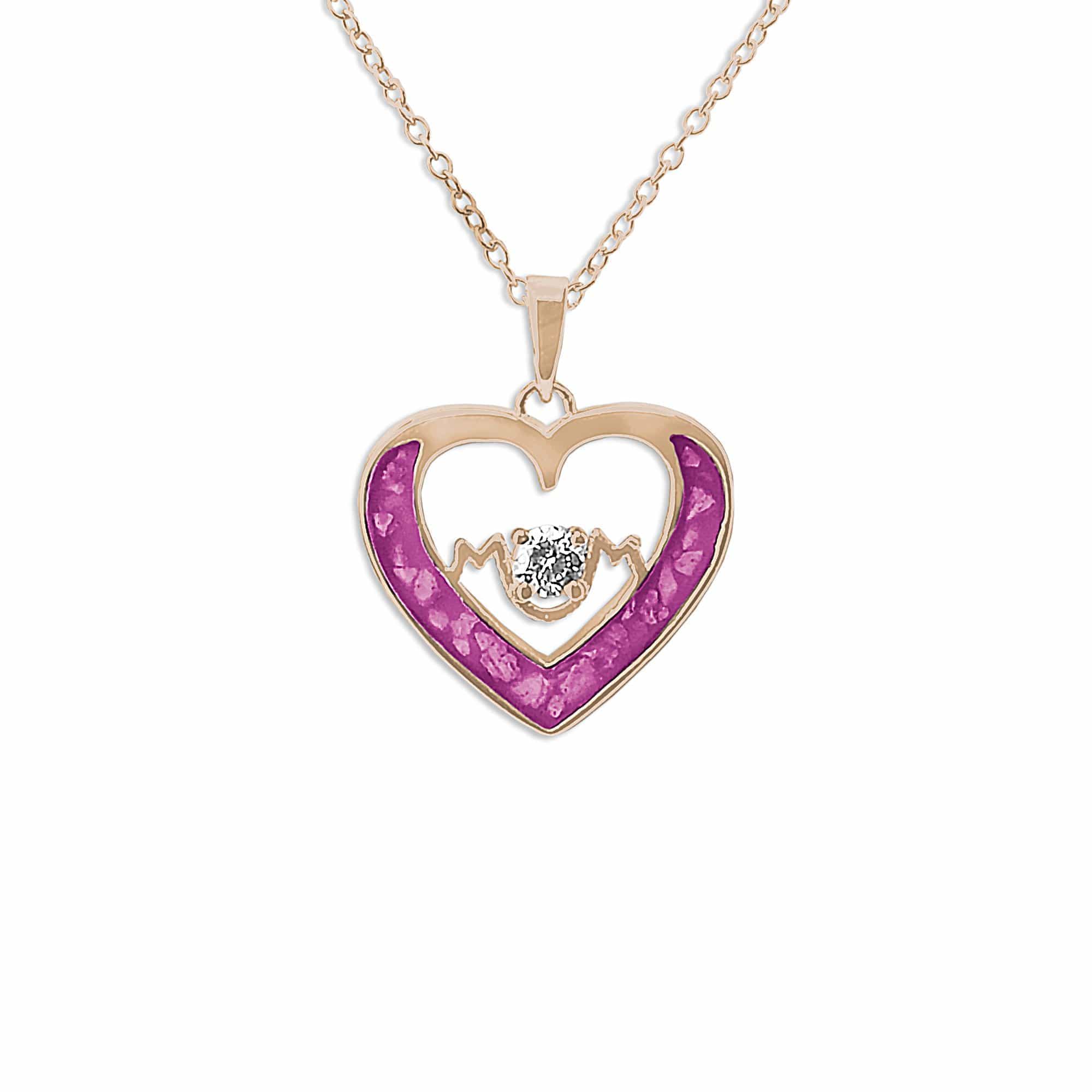 EverWith Ladies Mum Memorial Ashes Pendant with Fine Crystal 9k Rose Gold Pink