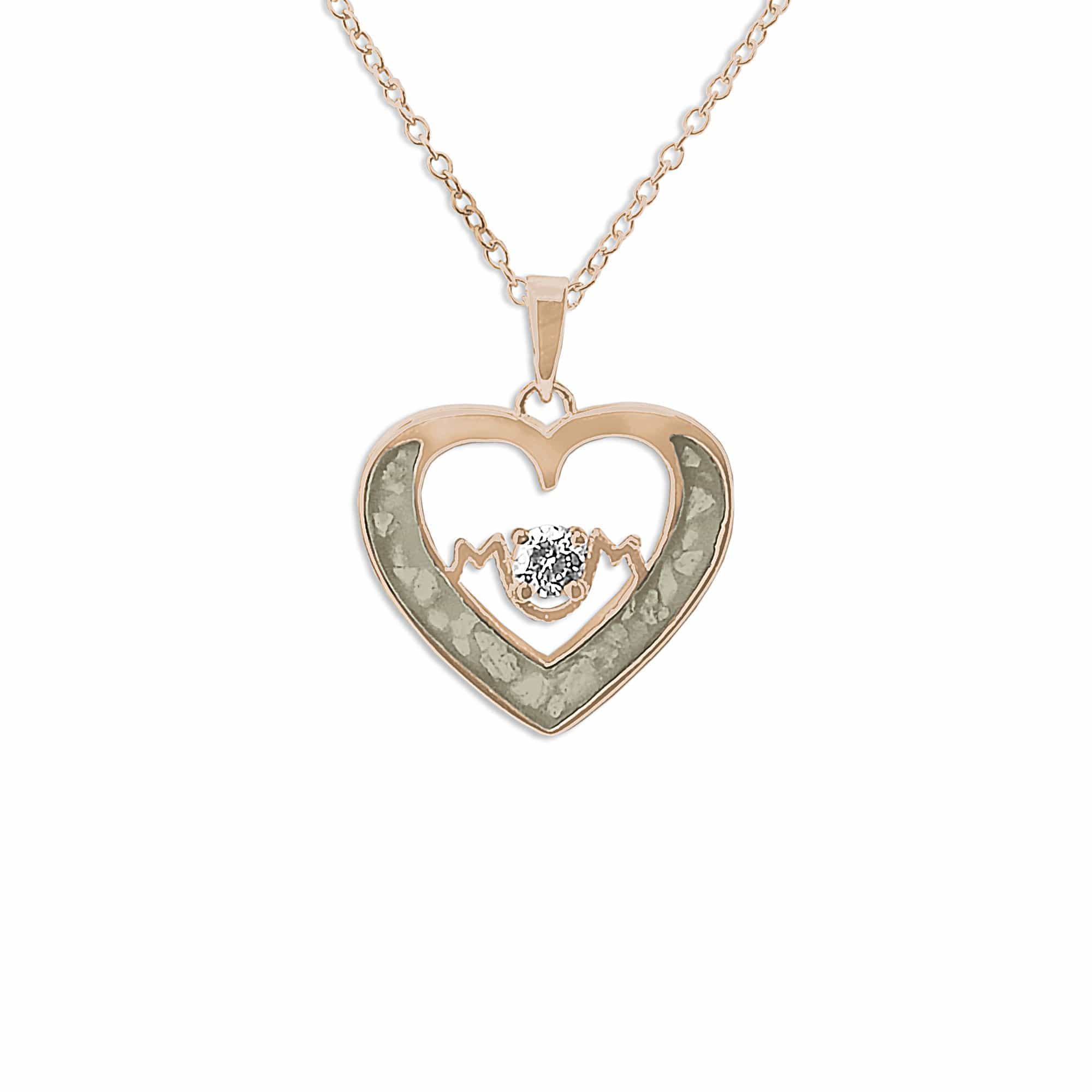 EverWith Ladies Mum Memorial Ashes Pendant with Fine Crystal 9k Rose Gold Transparent