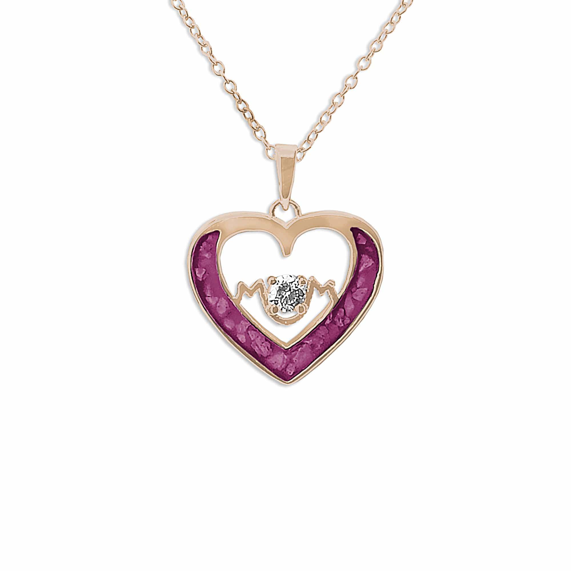 EverWith Ladies Mum Memorial Ashes Pendant with Fine Crystal 9k Rose Gold Violet