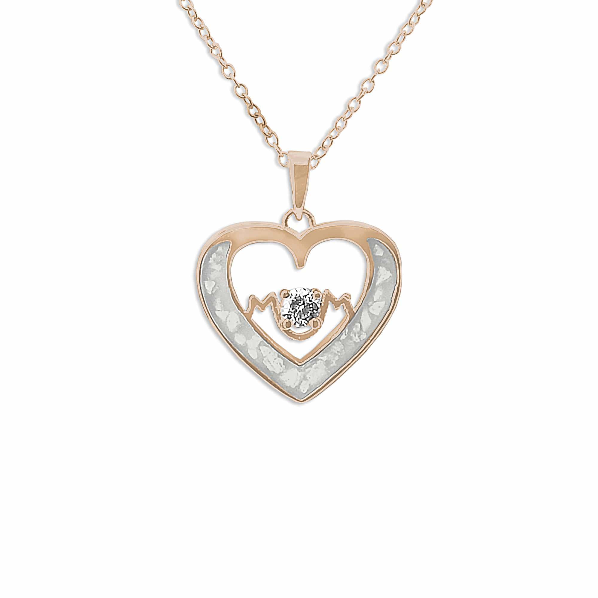 EverWith Ladies Mum Memorial Ashes Pendant with Fine Crystal 9k Rose Gold White