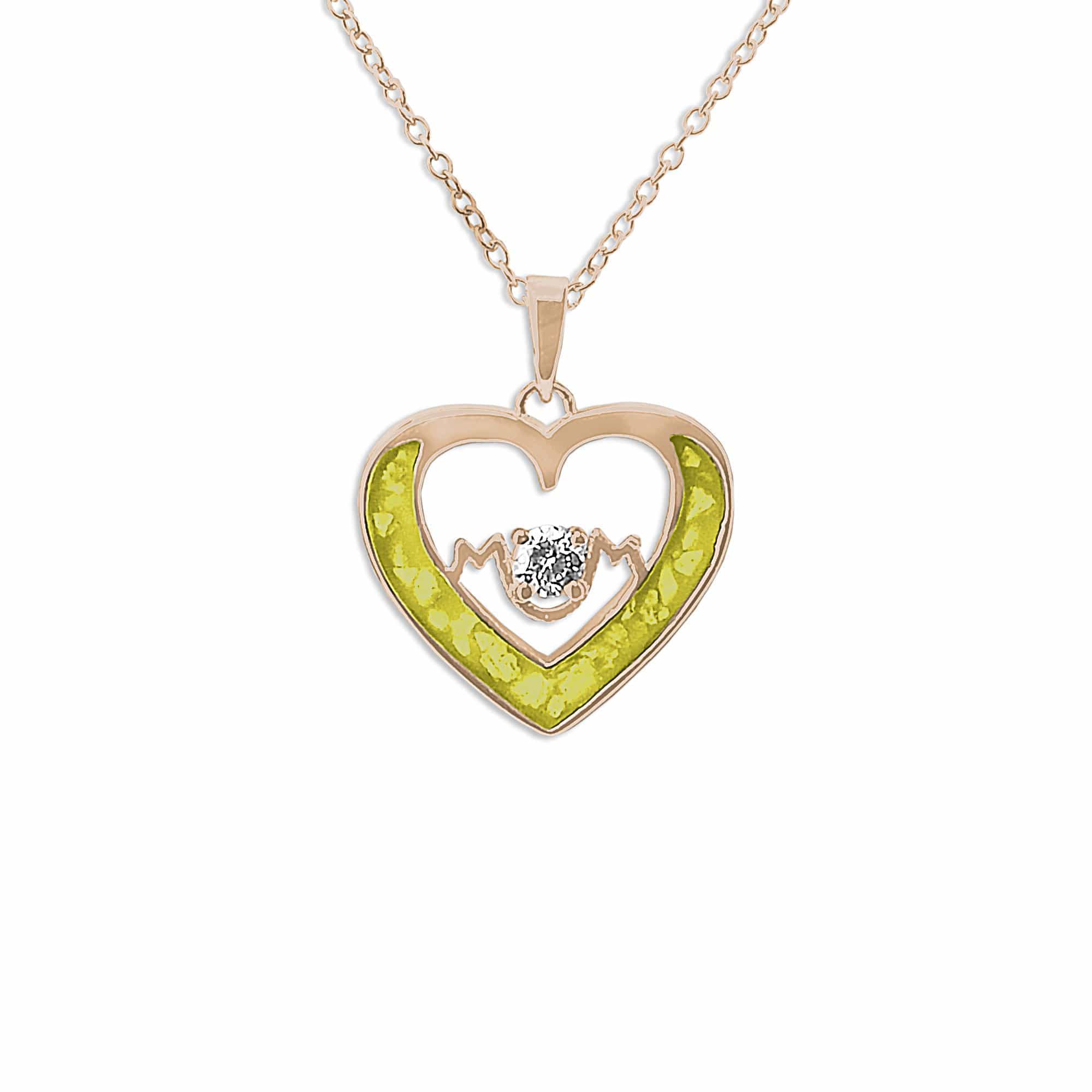 EverWith Ladies Mum Memorial Ashes Pendant with Fine Crystal 9k Rose Gold Yellow
