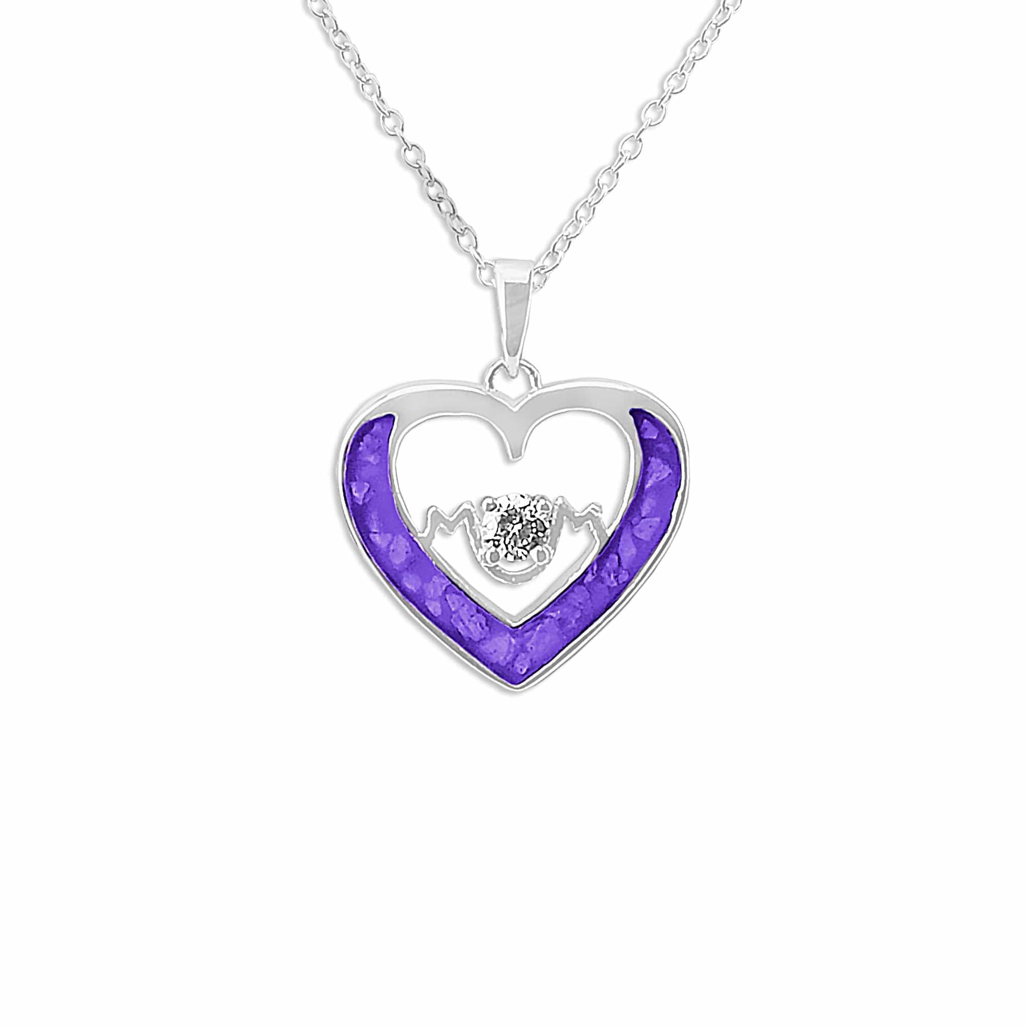 EverWith Ladies Mum Memorial Ashes Pendant with Fine Crystal Purple