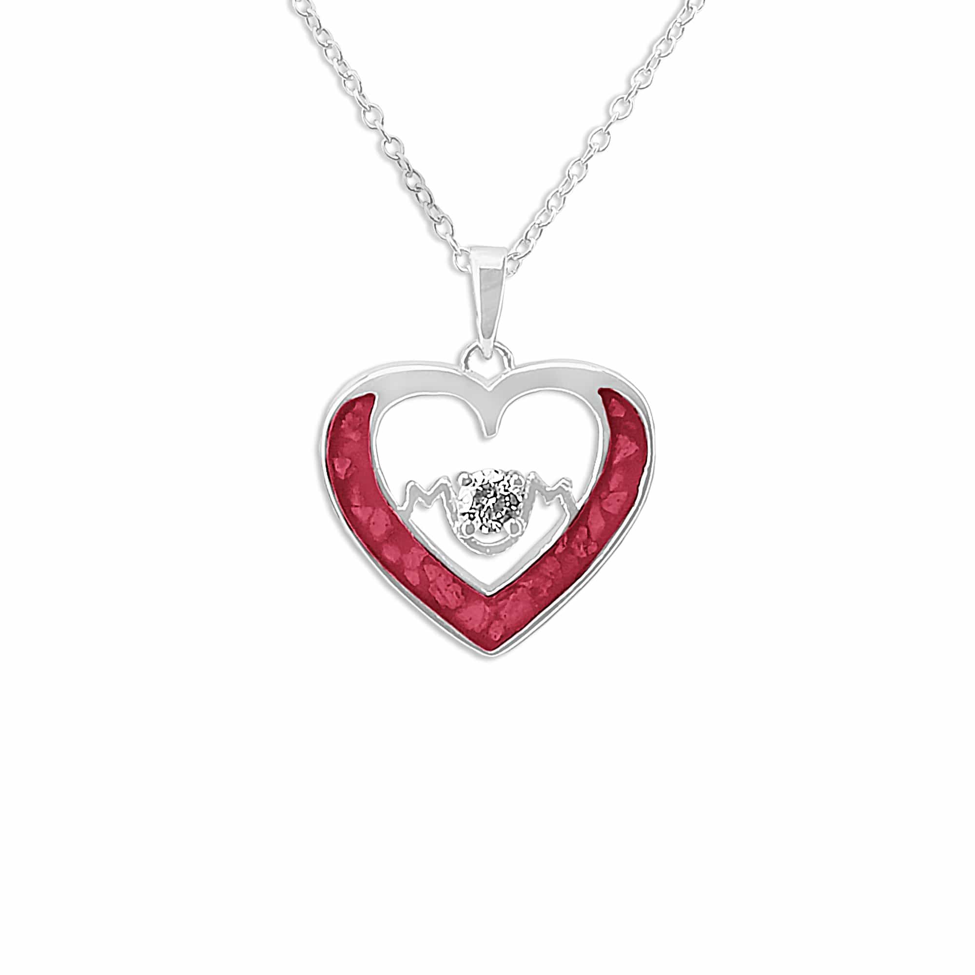 EverWith Ladies Mum Memorial Ashes Pendant with Fine Crystal Red