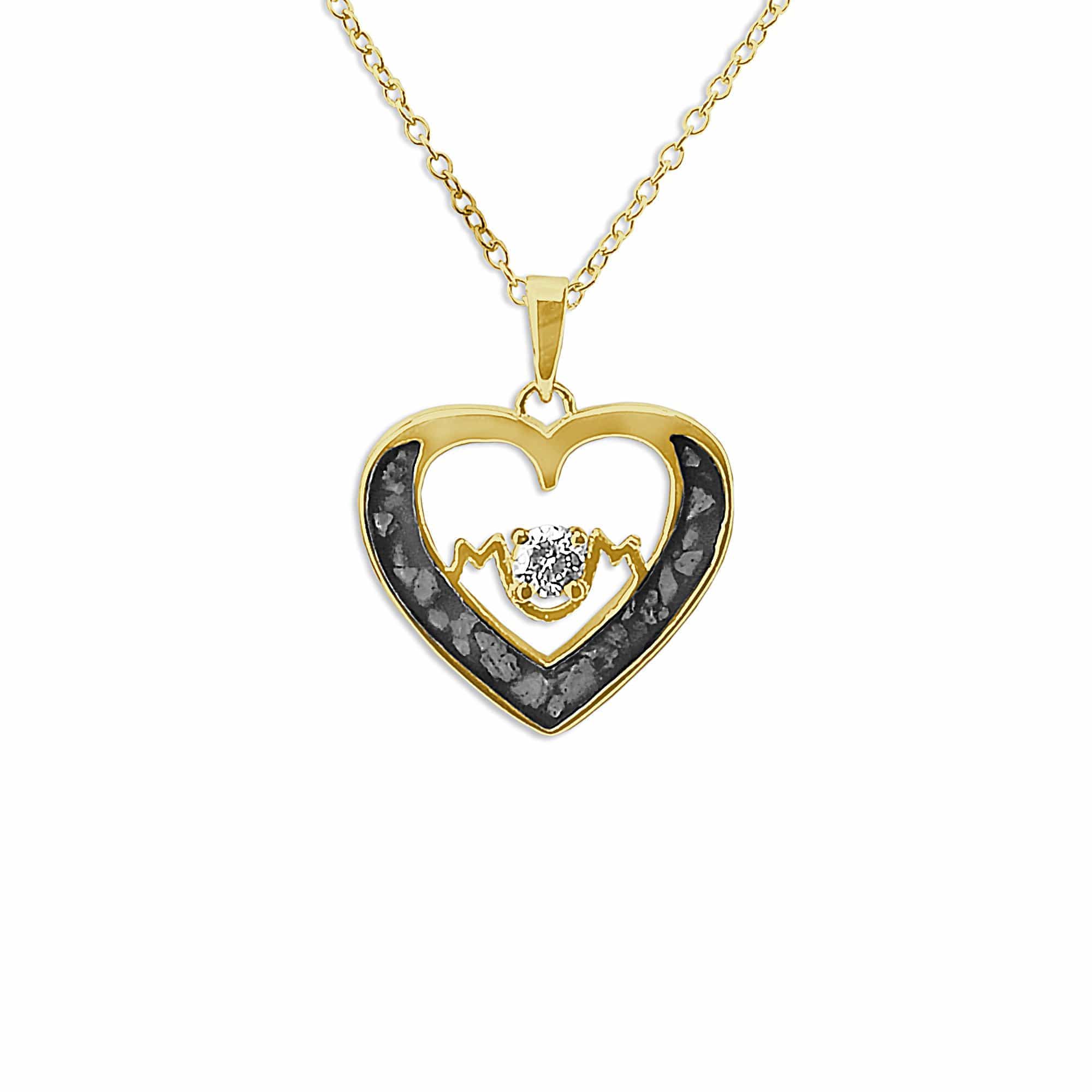 EverWith Ladies Mum Memorial Ashes Pendant with Fine Crystal 9k Yellow Gold Black