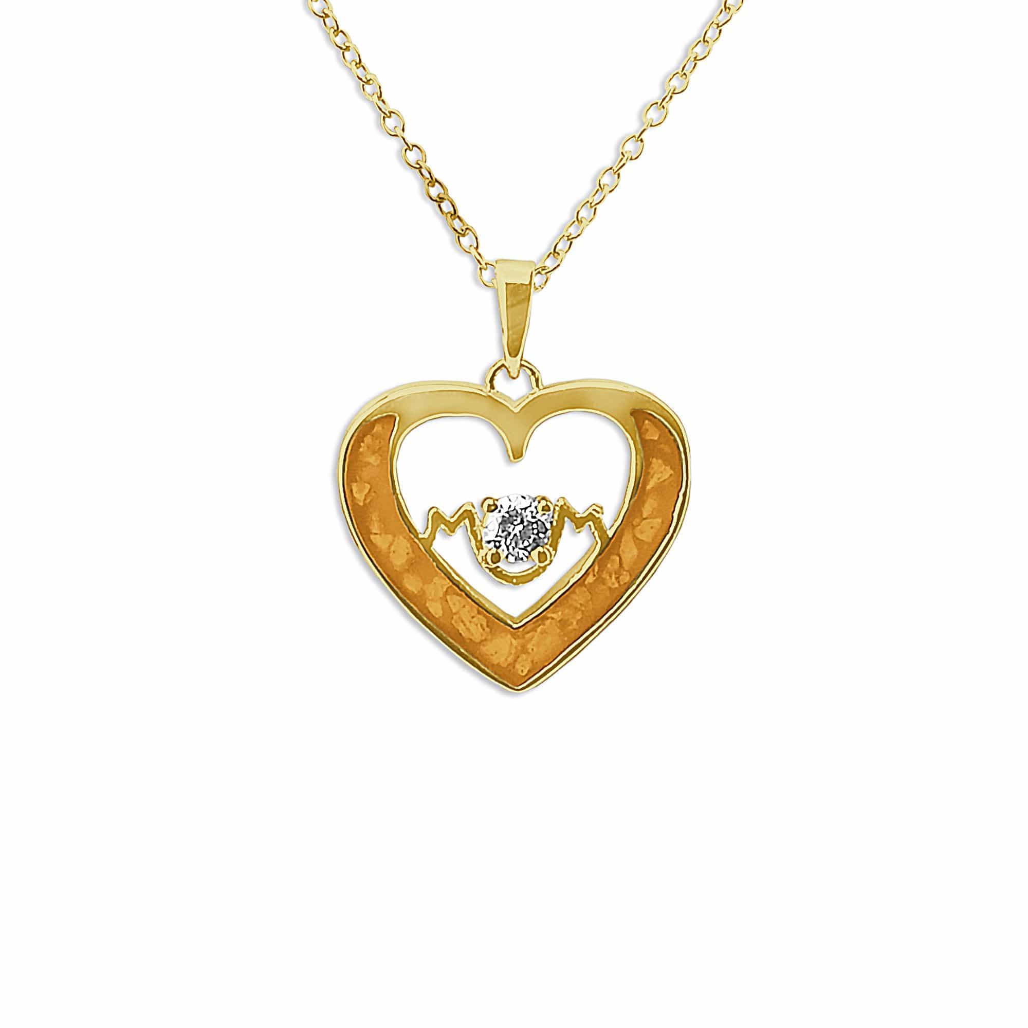 EverWith Ladies Mum Memorial Ashes Pendant with Fine Crystal 9k Yellow Gold Orange