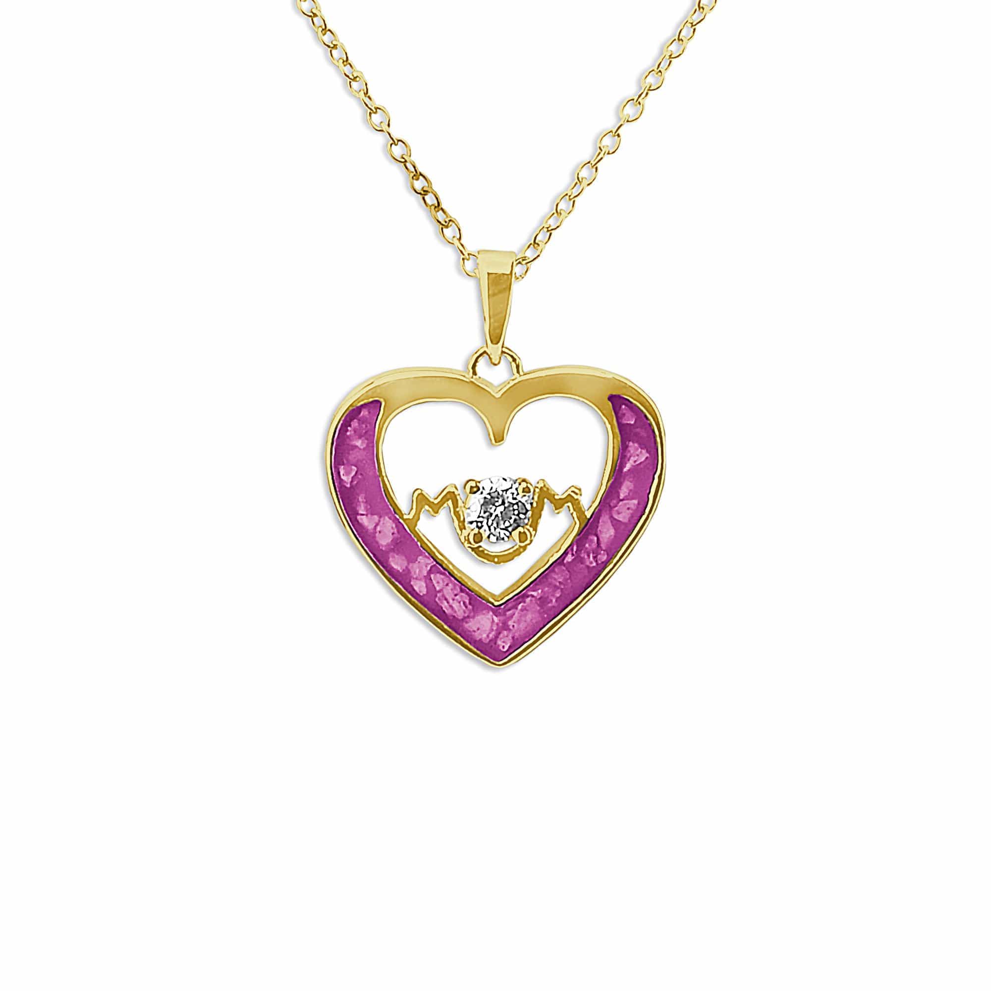 EverWith Ladies Mum Memorial Ashes Pendant with Fine Crystal 9k Yellow Gold Pink