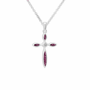 EverWith Unisex Solace Cross Memorial Ashes Pendant with Fine Crystal