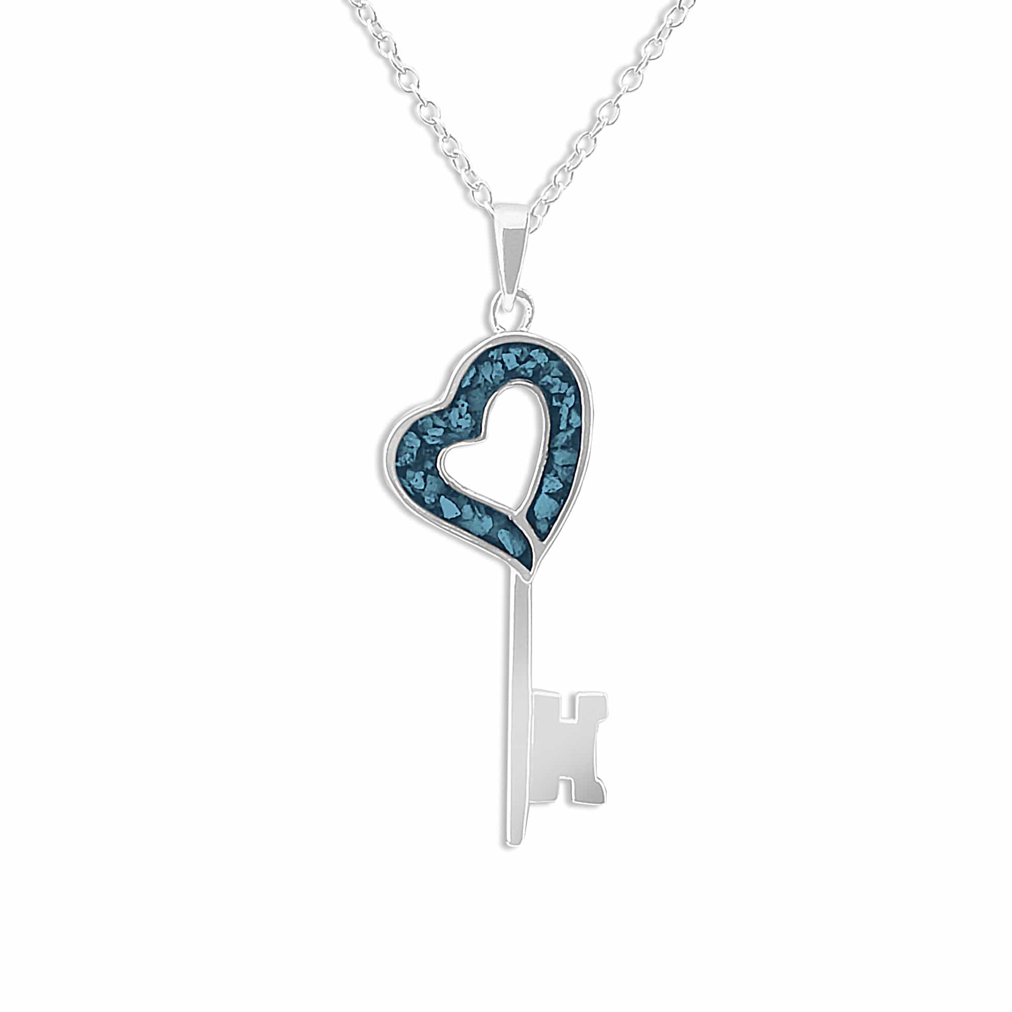 EverWith Ladies Key Memorial Ashes Pendant Blue