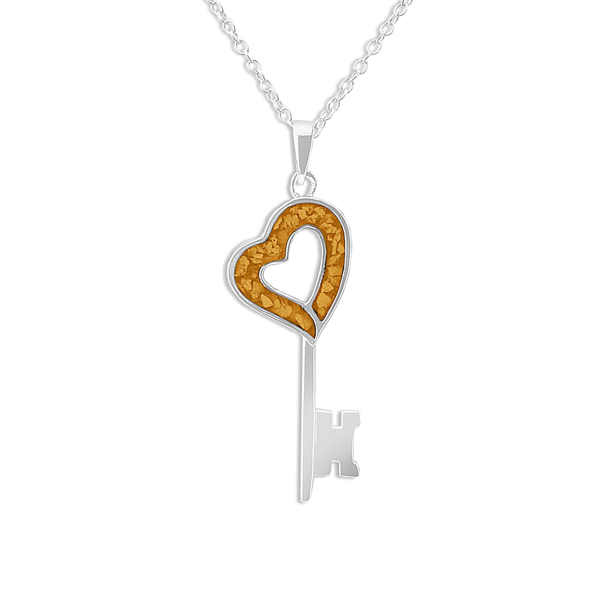 EverWith Ladies Key Memorial Ashes Pendant Orange