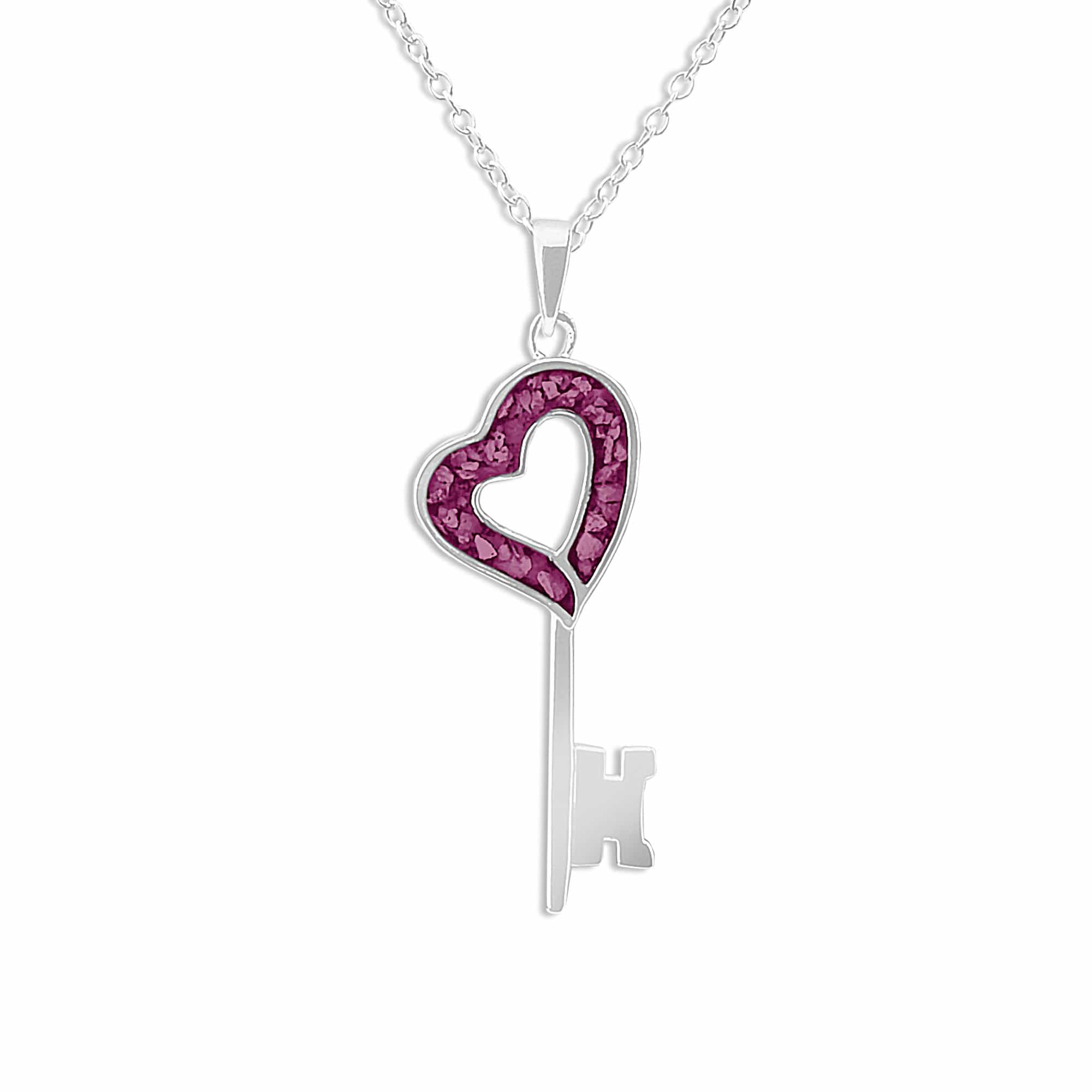 EverWith Ladies Key Memorial Ashes Pendant Violet