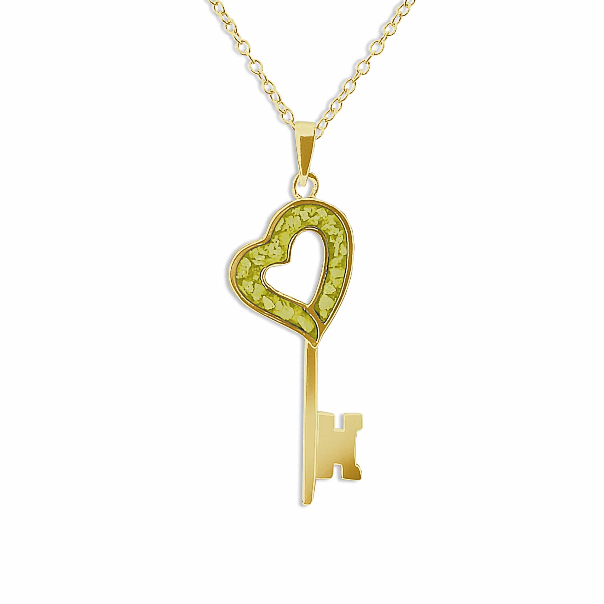 EverWith Ladies Key Memorial Ashes Pendant 9k Yellow Gold Yellow