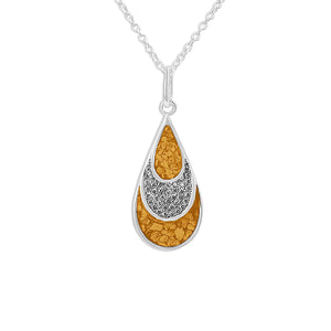 EverWith Ladies Layered Teardrop Memorial Ashes Pendant with Fine Crystals