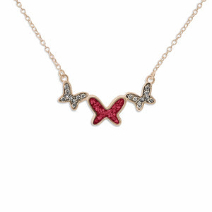 EverWith Ladies Butterflies Memorial Ashes Necklace with Fine Crystals