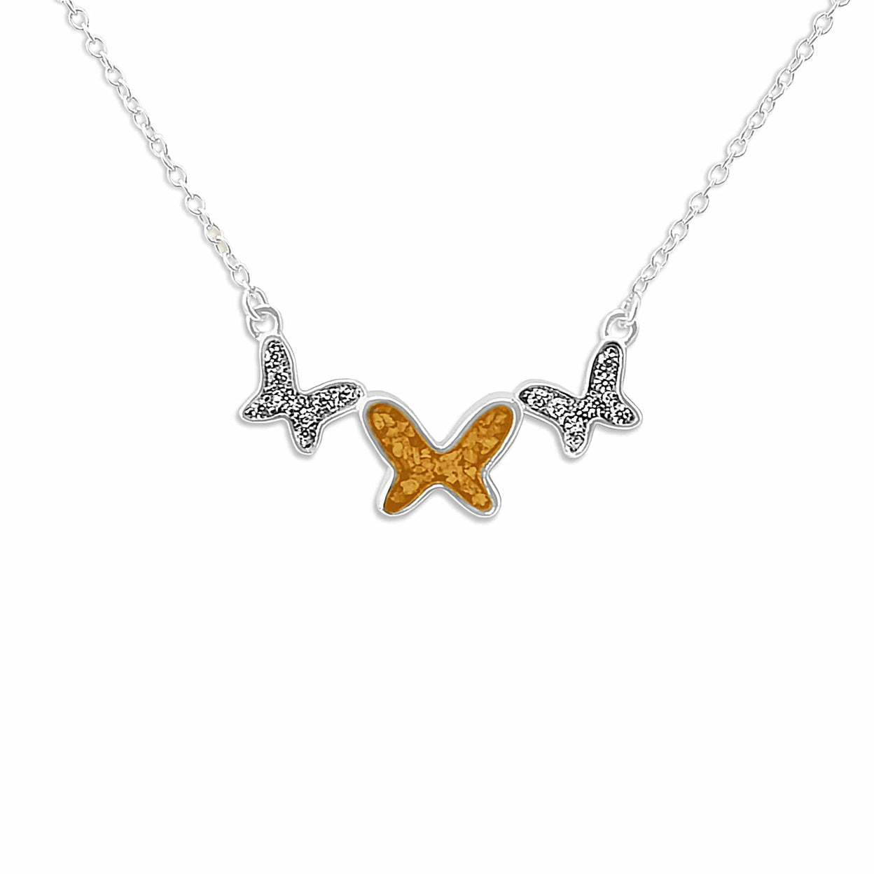 Load image into Gallery viewer, EverWith Ladies Butterflies Memorial Ashes Necklace with Fine Crystals