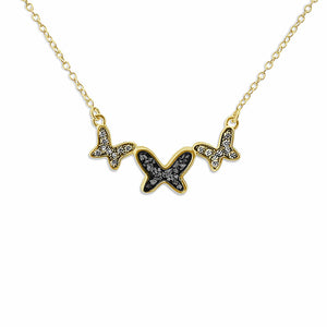 EverWith Ladies Butterflies Memorial Ashes Necklace with Fine Crystals