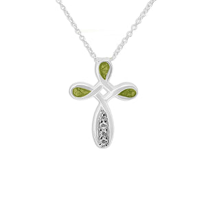 EverWith Unisex Celtic Cross Memorial Ashes Pendant with Fine Crystals