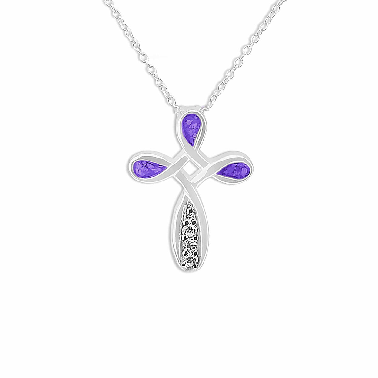 Load image into Gallery viewer, EverWith Unisex Celtic Cross Memorial Ashes Pendant with Fine Crystals