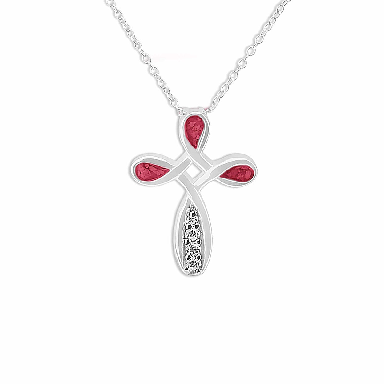 Load image into Gallery viewer, EverWith Unisex Celtic Cross Memorial Ashes Pendant with Fine Crystals