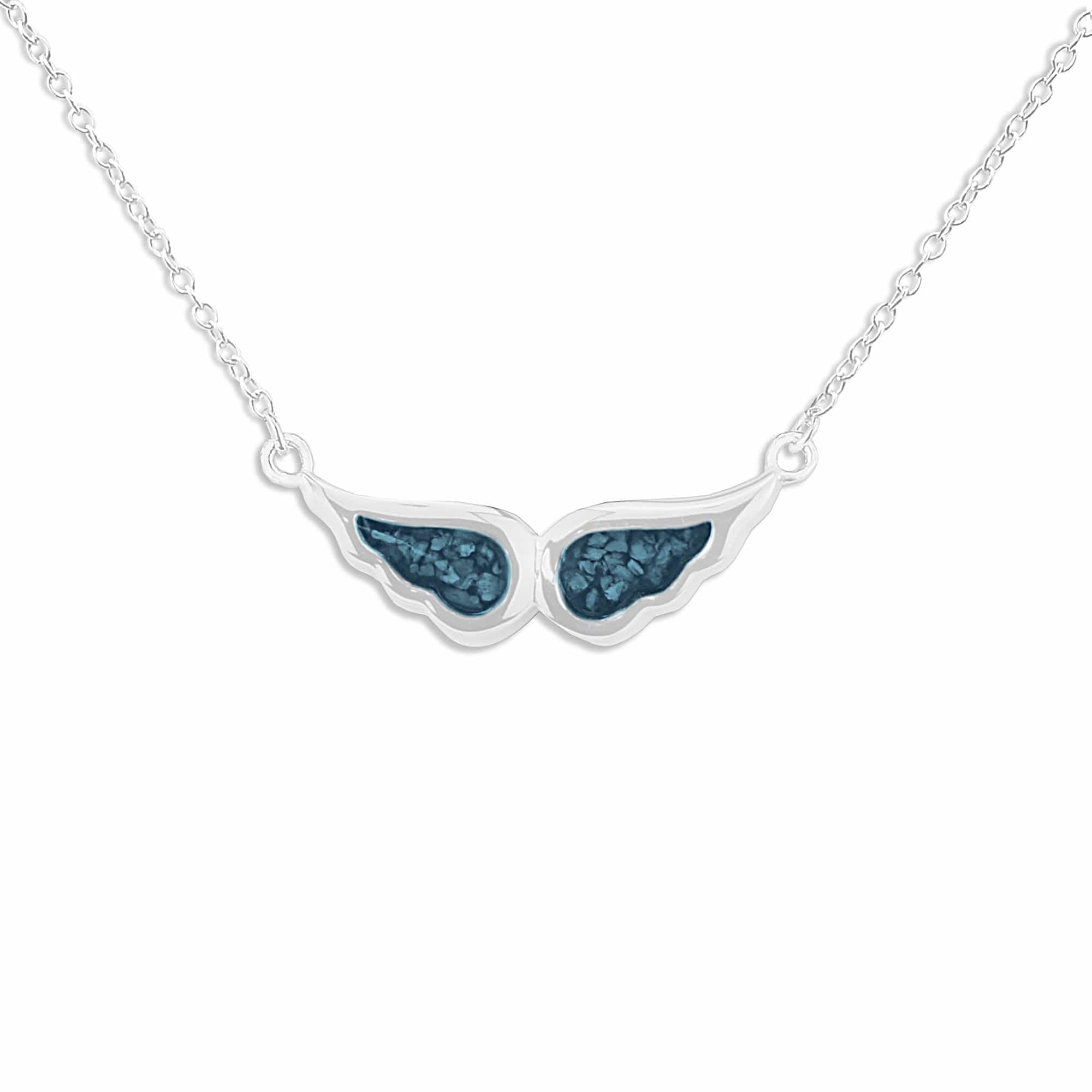 EverWith Ladies Angel Wings Memorial Ashes Necklace Blue