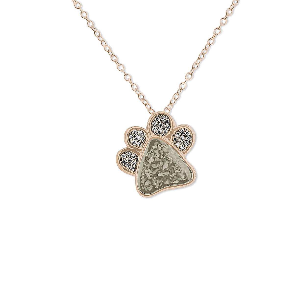 Load image into Gallery viewer, EverWith Unisex Paw Print Memorial Ashes Pendant with Fine Crystals