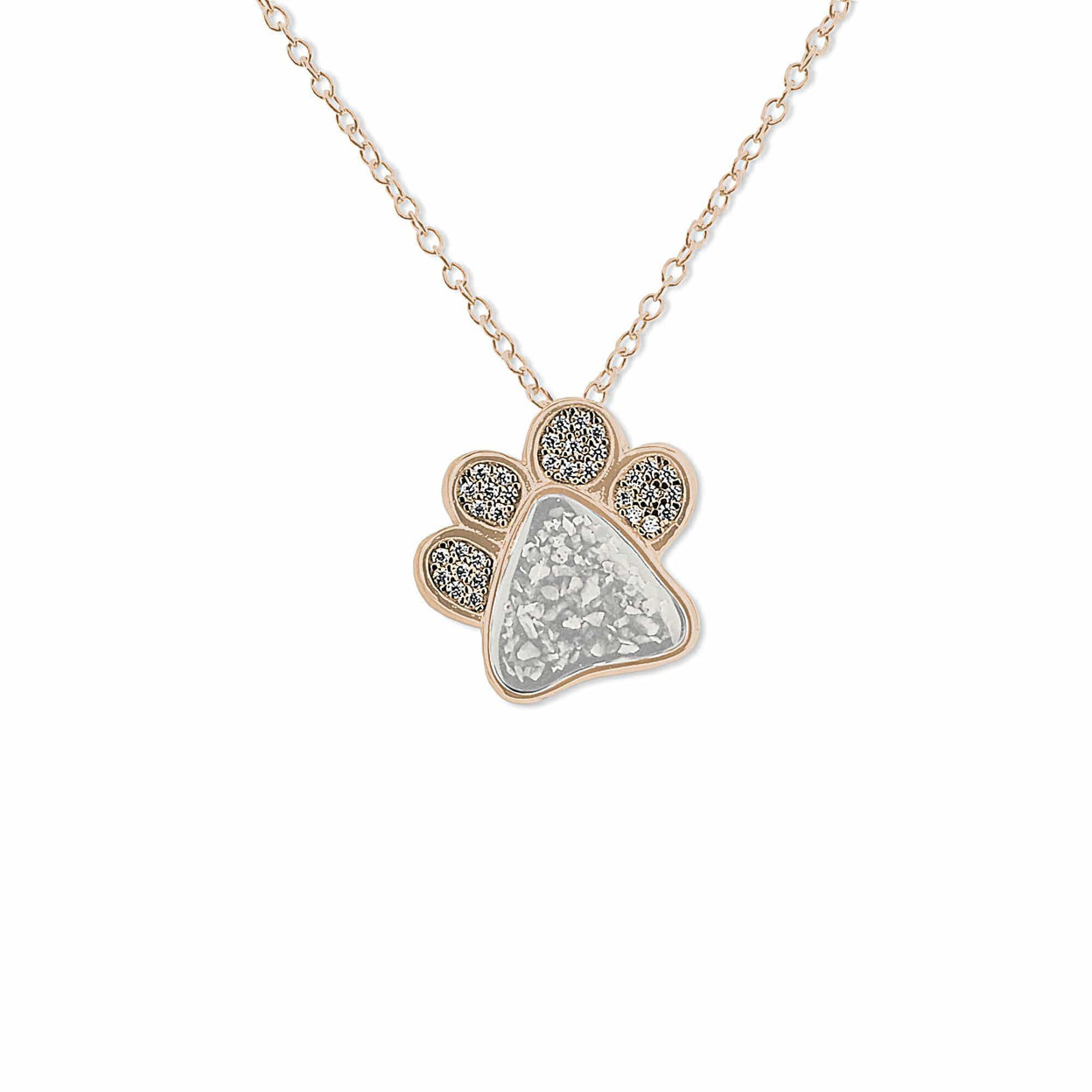 Load image into Gallery viewer, EverWith Unisex Paw Print Memorial Ashes Pendant with Fine Crystals