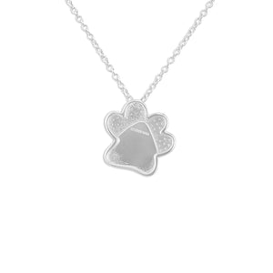 EverWith Unisex Paw Print Memorial Ashes Pendant with Fine Crystals