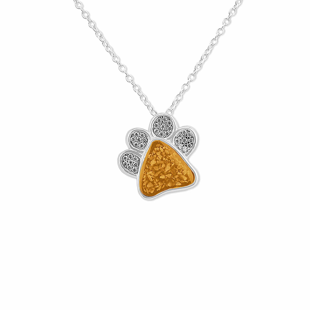 Load image into Gallery viewer, EverWith Unisex Paw Print Memorial Ashes Pendant with Fine Crystals