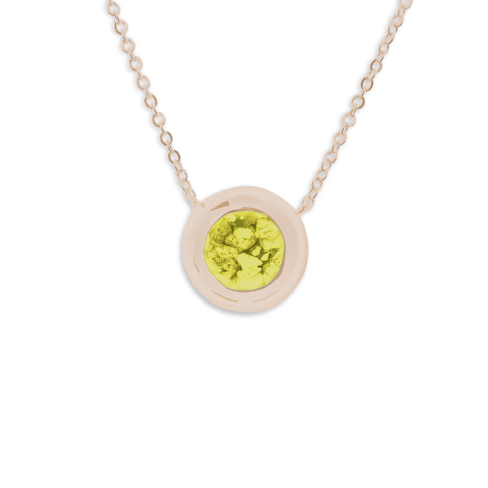 EverWith Ladies Rondure Memorial Ashes Necklace 9k Rose Gold Yellow
