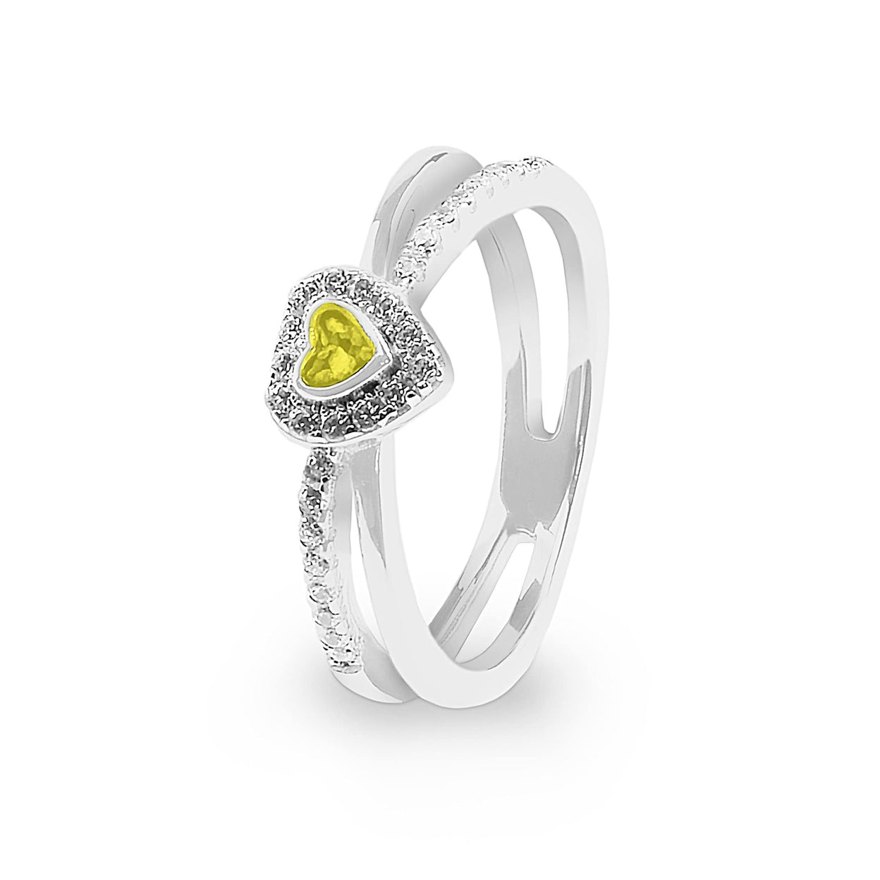 Load image into Gallery viewer, EverWith Ladies Sweetheart Memorial Ashes Ring with Fine Crystals