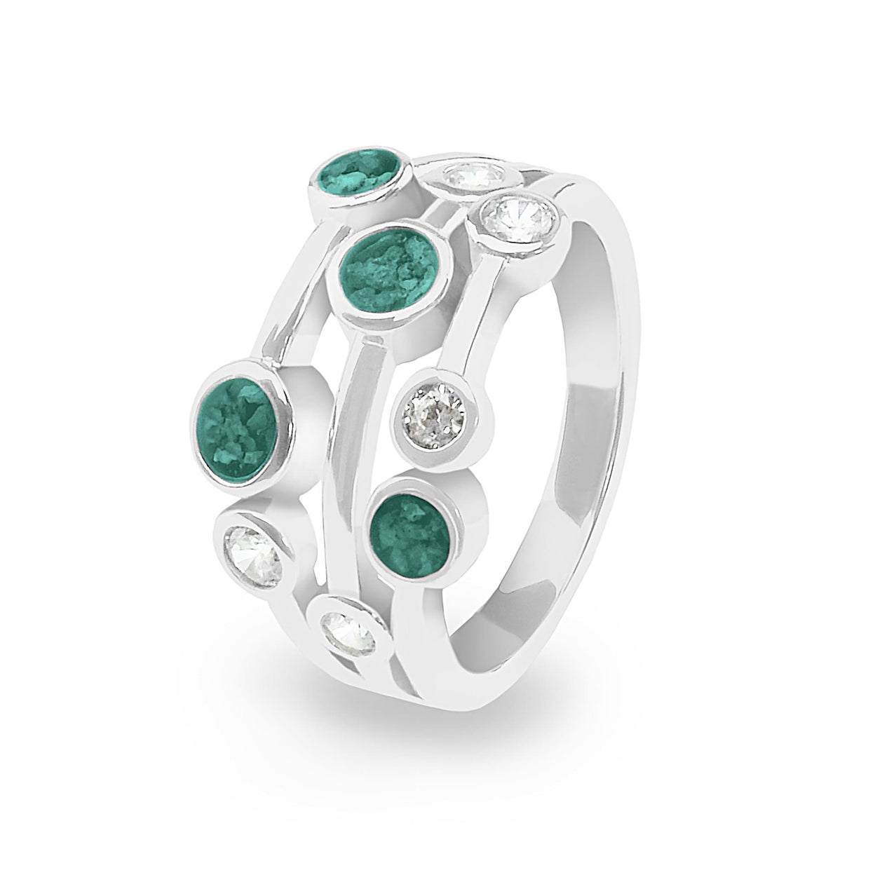 Load image into Gallery viewer, EverWith Ladies Droplets Memorial Ashes Ring with Fine Crystals