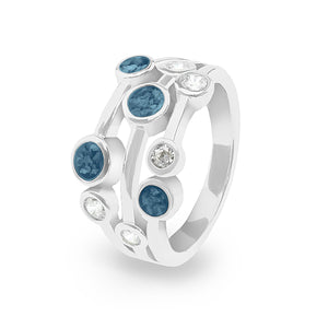 EverWith Ladies Droplets Memorial Ashes Ring with Fine Crystals