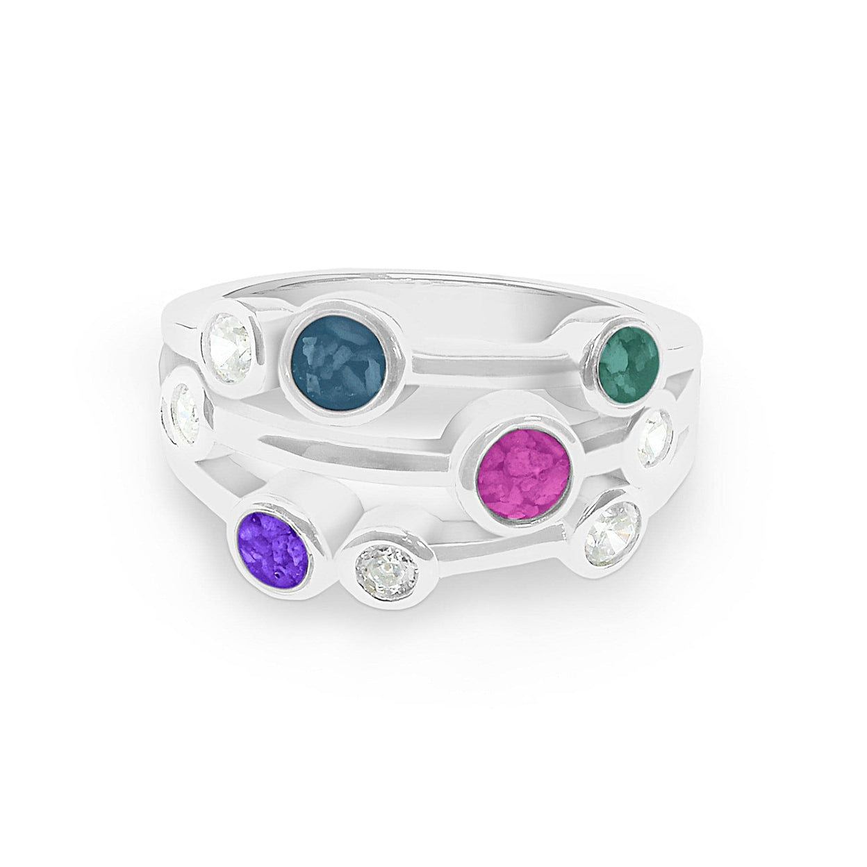 Load image into Gallery viewer, EverWith Ladies Droplets Memorial Ashes Ring with Fine Crystals