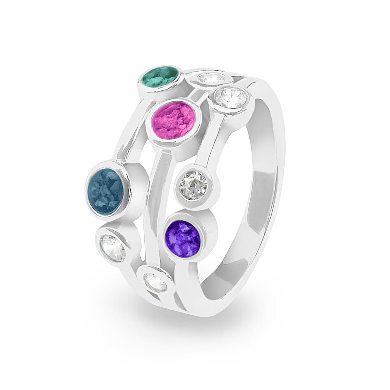 Load image into Gallery viewer, EverWith Ladies Droplets Memorial Ashes Ring with Fine Crystals