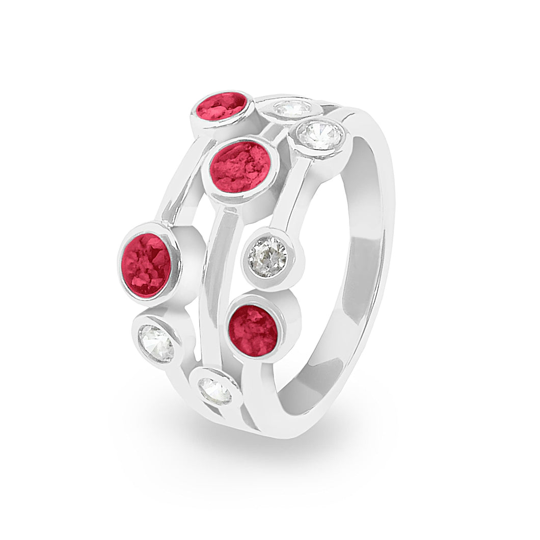 EverWith Ladies Droplets Memorial Ashes Ring with Fine Crystals