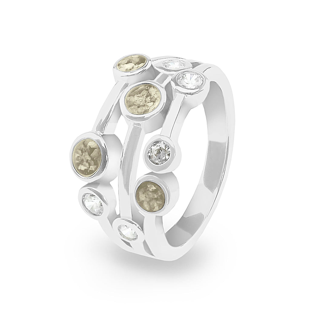 EverWith Ladies Droplets Memorial Ashes Ring with Fine Crystals