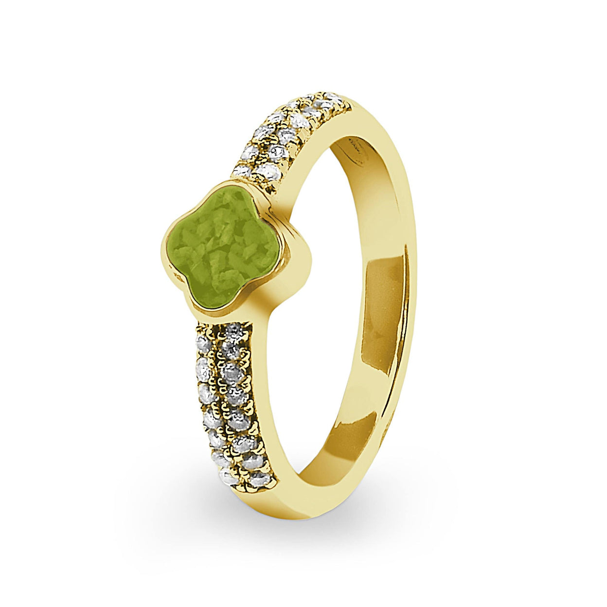 Load image into Gallery viewer, EverWith Ladies Clover Memorial Ashes Ring with Fine Crystals