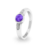 EverWith Ladies Special Memorial Ashes Ring with Fine Crystals Purple