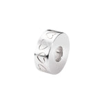 EverWith Self-fill Round Heart Engraved Memorial Ashes Charm Bead 9k White Gold Fill